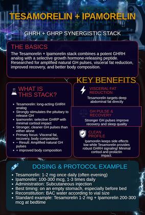 Tesamorelin and Ipamorelin infographic